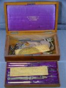 CASED TECHNICAL DRAWING INSTRUMENTS by M Aronsberg and Company of Liverpool