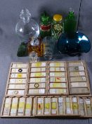 GOOD GLASSWARE including Commemorative beaker, apocrathy bottles ETC