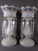 PAIR OF GLASS LUSTER VASES
