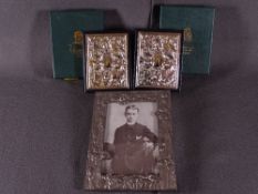 WHITE METAL COVERED CORRESPONDENT BOOKS in boxes by Yeoman of England and a heavy white metal