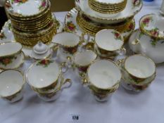 ROYAL ALBERT OLD COUNTRY ROSES TEAWARE approximately 50 pieces