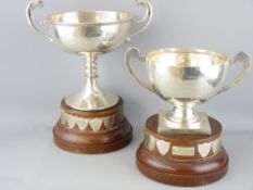 TWO IMPRESSIVE SILVER SPORTING TROPHIES, both in respect of the Nant Clydach Bowling Club and both