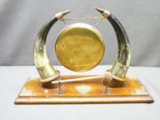 BRASS & HORN TABLE TOP GONG