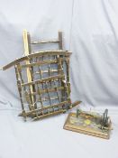 VINTAGE SINGER SEWING MACHINE and a wooden rocking cot with spindle detail