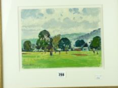 EDWIN (ED) FORREST RCA oil on board - scene at Betws y Coed Golf Club, signed 23 x 30cms