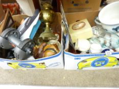 CHINA & GLASSWARE, an assortment of, and household items (two boxes)