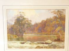 GEORGE COCKRAM watercolour - entitled 'The Mirror Pool at Betws y Coed', 25 x 36cms