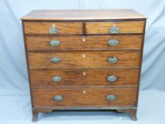 GEORGIAN MAHOGANY CHEST of two short over four long drawers, all pine lined with replacement leaf