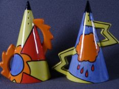 LORNA BAILEY - two conical shaped sugar shakers