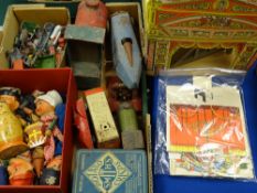 TIN PLATE TOYS, DOLLS, DIECAST VEHICLES ETC