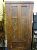 POLISHED WARDROBE, two doors with bottom base fall front