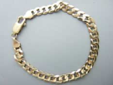 9CT GOLD CURB LINK BRACELET, 10.5gms