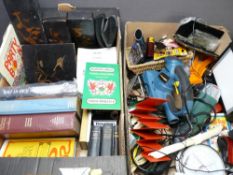 ASSORTED HOUSEHOLD ITEMS including power tools, photography equipment, books ETC