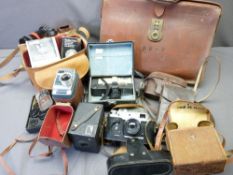 VINTAGE CAMERAS, briefcases ETC including Kodak, boxed