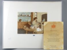 BERNARD DUNSTAN Limited edition print - 'Morning Toast', signed in pencil with certificate, 23 x