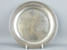CIRCULAR SILVER PLATE, limited edition (91/1500), featuring Lewis Carol characters, 6.9ozs, London