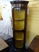 FLOOR STANDING CORNER CUPBOARD, fine quality reproduction with single two sectional glazed door