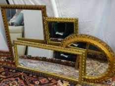 GILT FRAMED WALL MIRRORS (a parcel)