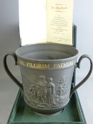 ROYAL DOULTON MAYFLOWER LOVING CUP with original box and certificate, limited edition (416/500),