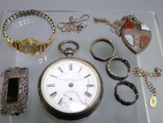 18CT GOLD CASED LADY'S WRIST WATCH, silver cased Coast Guard's time keeper's pocket watch and a