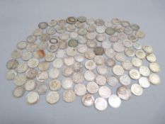 SILVER THREE PENCE PIECES - a parcel, 4.7ozs