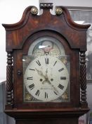 CASSERA, STOURBRIDGE MOON PHASE DIAL MAHOGANY LONG-CASE CLOCK, arched dial set with Roman numerals