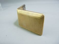 9CT GOLD MATCH HOLDER, engine turned back and front, 28.5grms, marked for Birmingham 1932,