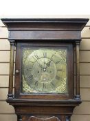 THOMAS BROWN, CHESTER, CIRCA 1780 OAK LONG-CASE CLOCK, 12.25in square brass dial set with Roman