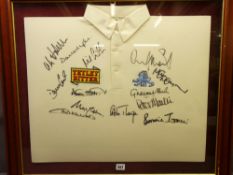 SPORTING MEMORABILIA - framed 'England Tetley Bitter' cricket shirt signed by Graham Thorpe,