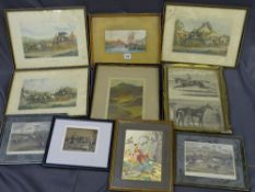 LARGE PARCEL OF HUNTING & COACHING ENGRAVINGS ETC