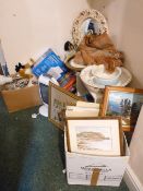 VINTAGE RUG, board games, paintings and prints and other household items