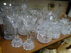 WATERFORD GLASS MANTEL CLOCK and a quantity of other quality glassware