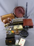 MIXED TREEN ITEMS, an ornamental brass elephant ETC