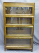 ANGUS BRAND FOUR SECTION WERNICKE STYLE STACKING BOOKCASE, 146cms H, 87cms W, 25cms D