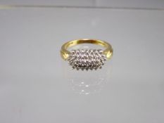 18CT GOLD DIAMOND CLUSTER RING, Maker's mark CG stamped '33PTS', ring size Mid O-P, 3.9grms gross