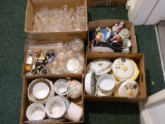 ROYAL WORCESTER EVESHAM TABLEWARE, other porcelain and good drinking glassware ETC (five boxes)