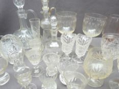 GLASSWARE - drinking, decanter and other pieces (two boxes)