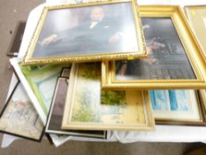 WINSTON CHURCHILL - framed portrait print and others (a parcel)
