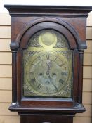 M GEORGE, DUMFRIES, CIRCA 1800 OAK LONG-CASE CLOCK, brass arched top dial set with Roman numerals