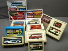 DIECAST MODEL VEHICLES - approximately 12 boxed sets of buses and coaches made by Corgi, Dinky and