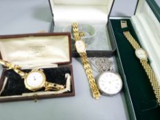 CHESTER 9CT GOLD CASED LADY'S WRIST WATCH and two others marked Rotary and Seiko and a continental