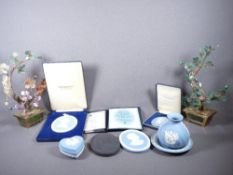 WEDGWOOD JASPERWARE - plaques including boxed Mount Batten and two decorative bonsais