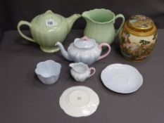 SHELLEY BONE CHINA, Japanese Satsuma and Meakinware including a pink and sky blue dainty pattern