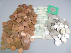 MIXED MODERN BRITISH BRONZE COINAGE, a large parcel and modern silver coinage (17ozs), six British