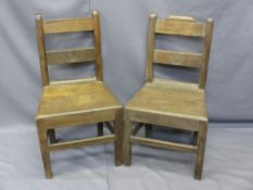 TWO ANTIQUE OAK FARMHOUSE CHAIRS