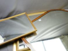 GILT FRAMED MIRRORS - large, 85 x 54cms and two other mirrors