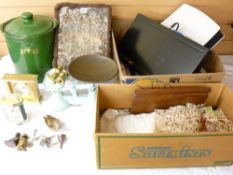 LINEN, mantel clocks, tv boxes and other household items