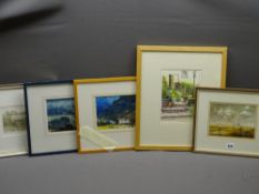 HENDRIK LEK oil windswept landscape, signed, 13 x 19cms, two watercolours by M McCREADY landscape