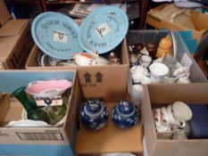 PRUNUS BLOSSOM LIDDED GINGER JARS - a pair, an assortment of other porcelain, Senior Service serving