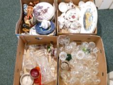 GLASSWARE - fine quality drinking and other and a quantity of mixed porcelain (four boxes)